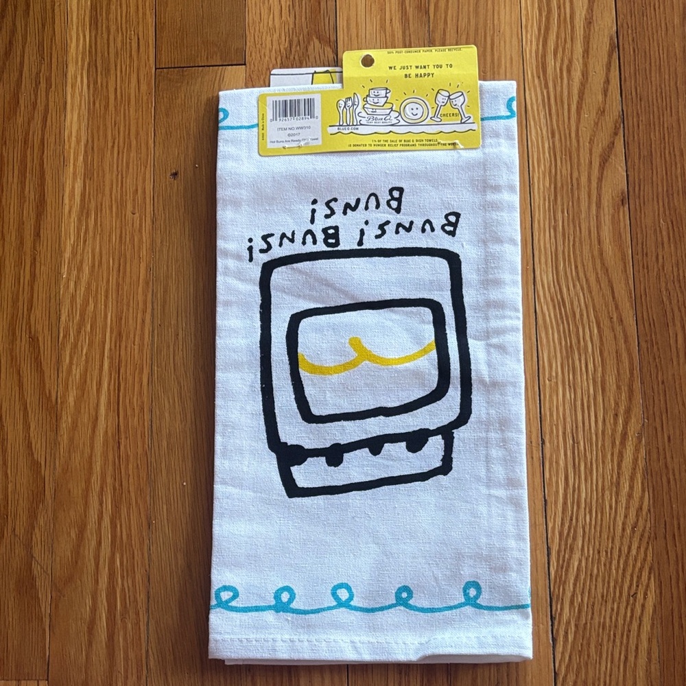Blue Q White and Blue Dish Towel with Humorous Design - Picture 4 of 4